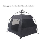 屋外用猫用プレイペンテント - ブラック、90×70×68cm 折りたたみ式